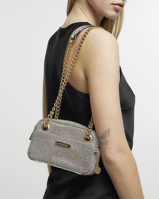 tarvikud hõbedane naised River Island kaunistatud õlakott 44TLL4787