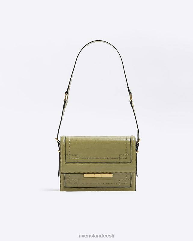 tarvikud khaki naised River Island Croc reljeefne õlakott 44TLL1177