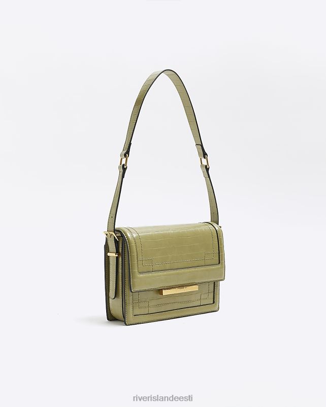 tarvikud khaki naised River Island Croc reljeefne õlakott 44TLL1177