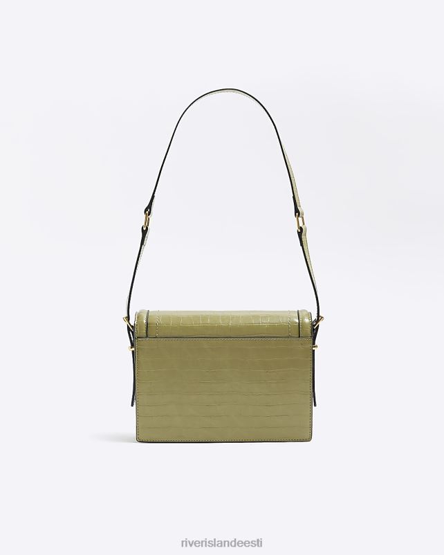 tarvikud khaki naised River Island Croc reljeefne õlakott 44TLL1177