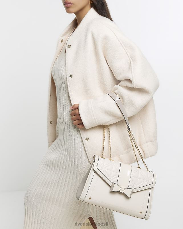 tarvikud kreem naised River Island tepitud vibudetailidega õlakott 44TLL698