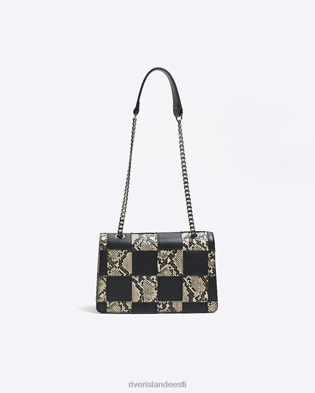 tarvikud must naised River Island kontrollitud kett-õlakott 44TLL520