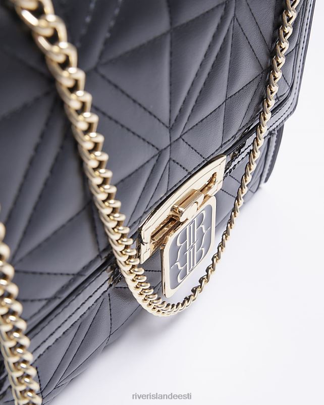 tarvikud must naised River Island reljeefse kettrihmaga õlakott 44TLL4367