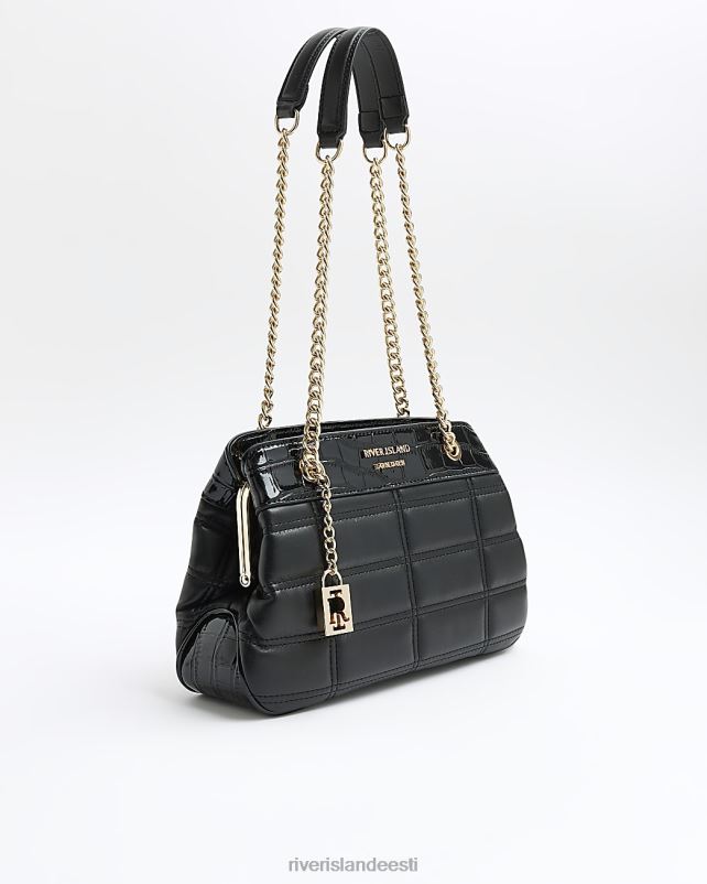 tarvikud must naised River Island tepitud ketiga õlakott 44TLL4639