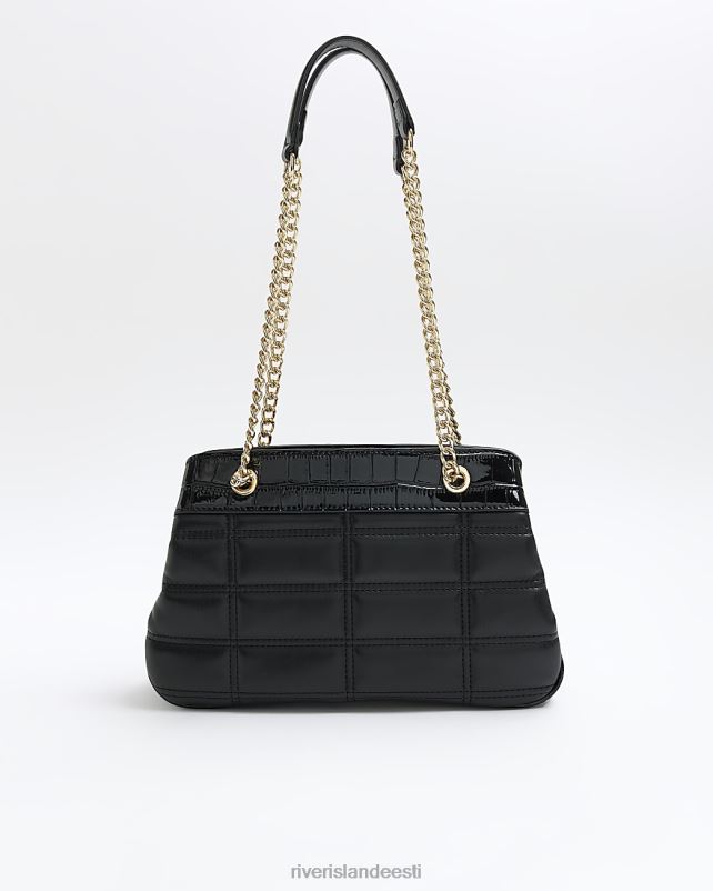 tarvikud must naised River Island tepitud ketiga õlakott 44TLL4639