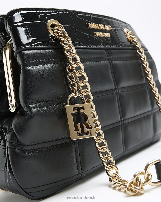 tarvikud must naised River Island tepitud ketiga õlakott 44TLL4639