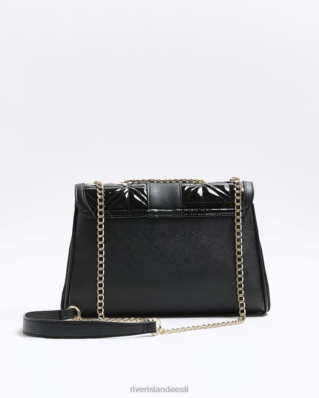 tarvikud must naised River Island tepitud vibudetailidega õlakott 44TLL697