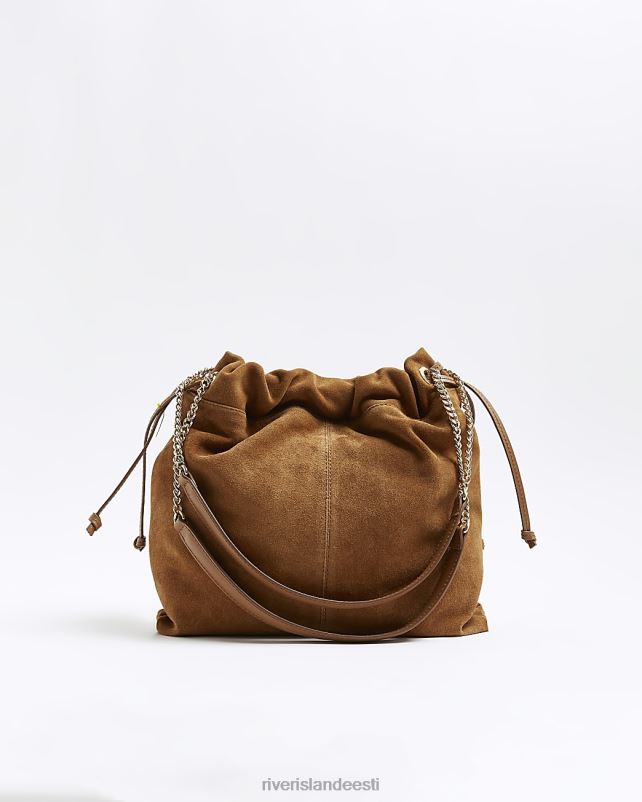 tarvikud pruun naised River Island seemisnahast pingutusnööriga õlakott 44TLL4750