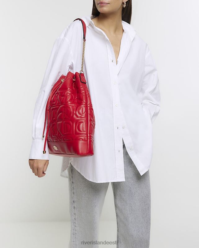 tarvikud punane naised River Island tepitud nööriga õlakott 44TLL830