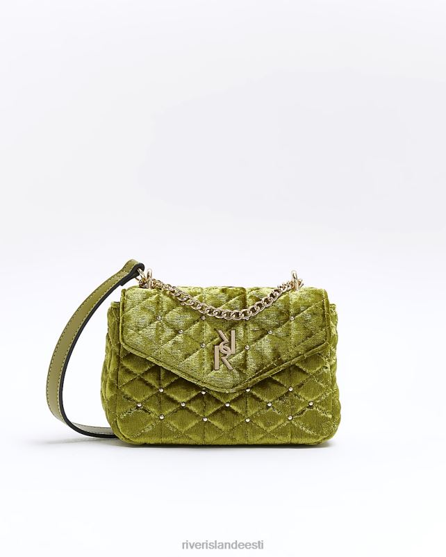 tarvikud roheline naised River Island sametist tepitud õlakott 44TLL4411