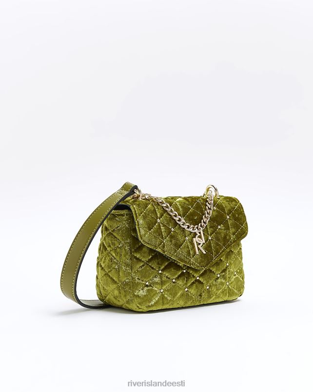 tarvikud roheline naised River Island sametist tepitud õlakott 44TLL4411