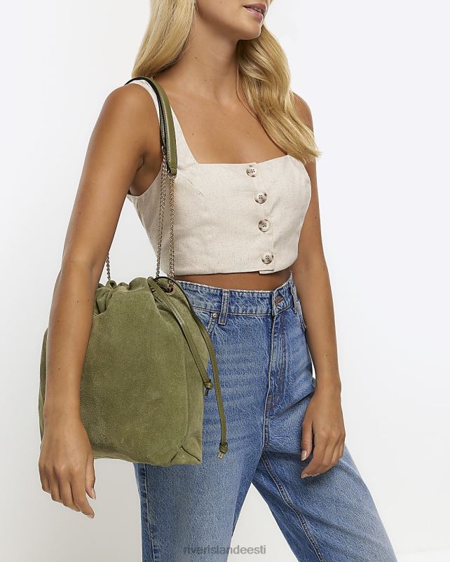 tarvikud roheline naised River Island seemisnahast kettrihmaga õlakott 44TLL4190