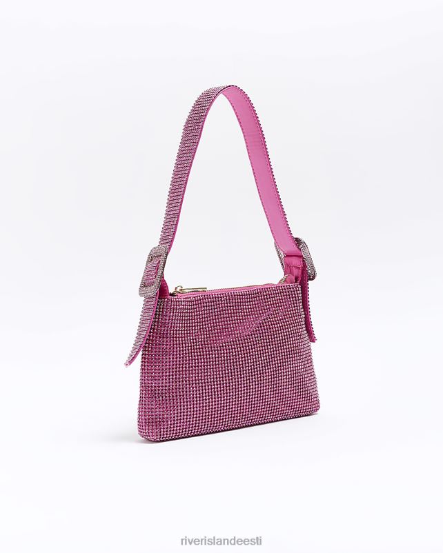 tarvikud roosa naised River Island kaunistatud pandlaga õlakott 44TLL1424
