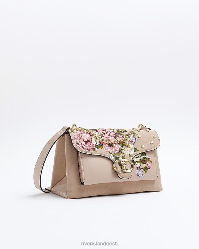 tarvikud roosa naised River Island lilledega tikitud õlakott 44TLL4433