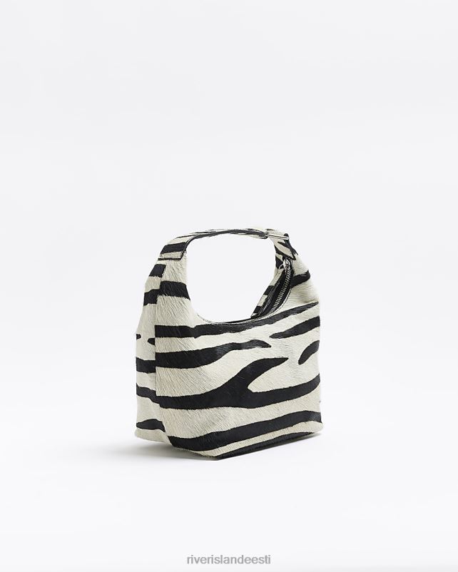 tarvikud valge naised River Island nahast loomamustriga õlakott 44TLL3807