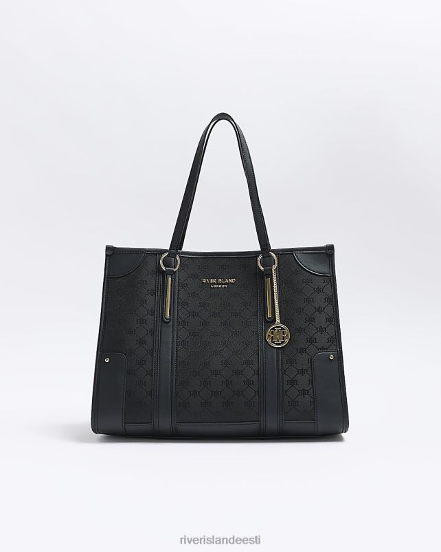 tarvikud must naised River Island žakaarri monogramm ostukott 44TLL1333