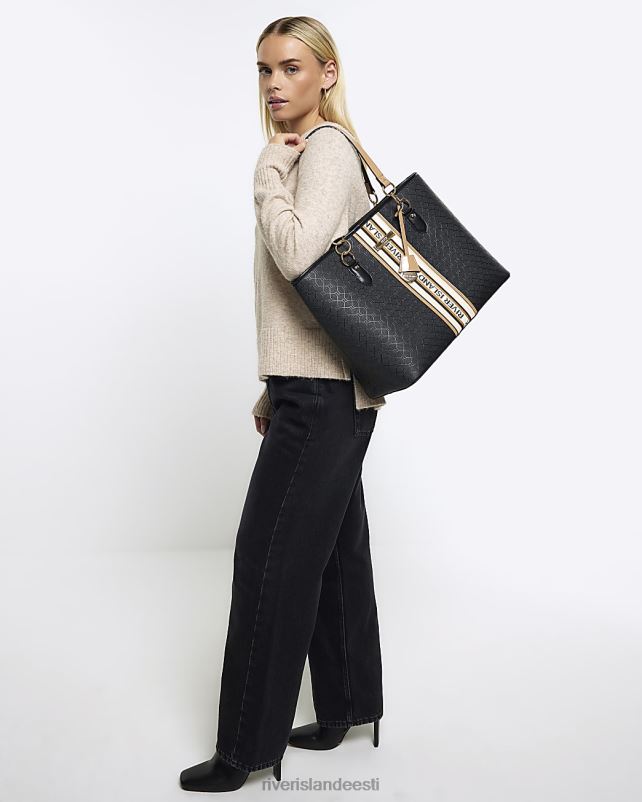 tarvikud must naised River Island ri monogramm poekott 44TLL3821