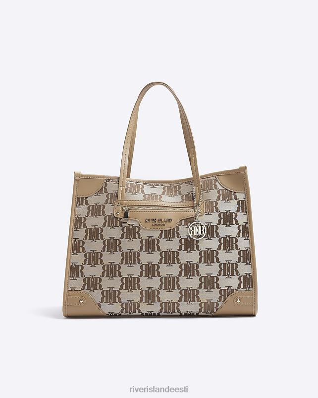 tarvikud pruun naised River Island žakaarri monogramm ostukott 44TLL1334