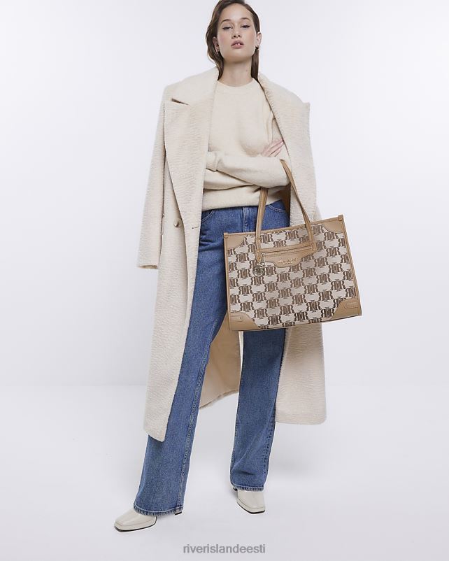 tarvikud pruun naised River Island žakaarri monogramm ostukott 44TLL1334
