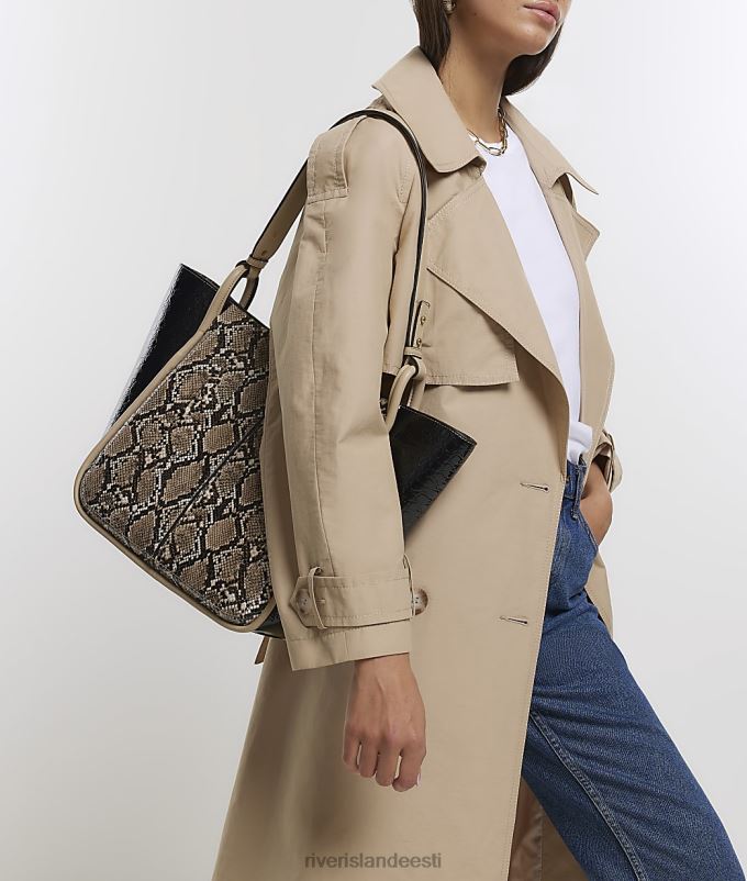 tarvikud pruun naised River Island loomaprintidega poekott 44TLL1180