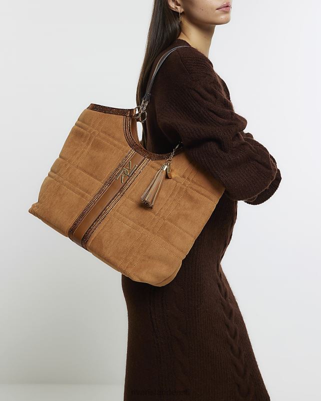 tarvikud pruun naised River Island suedette tepitud ostukott 44TLL689