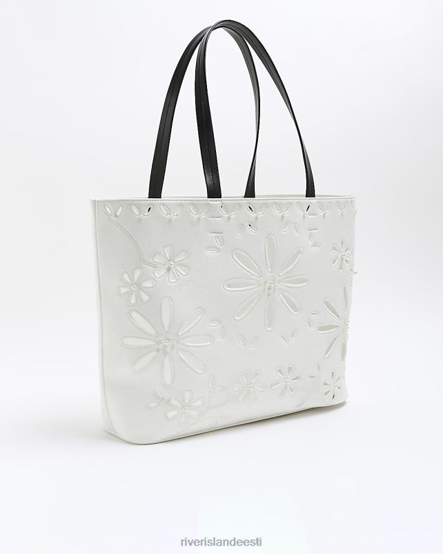 tarvikud valge naised River Island laserlõikelillede ostukott 44TLL4511