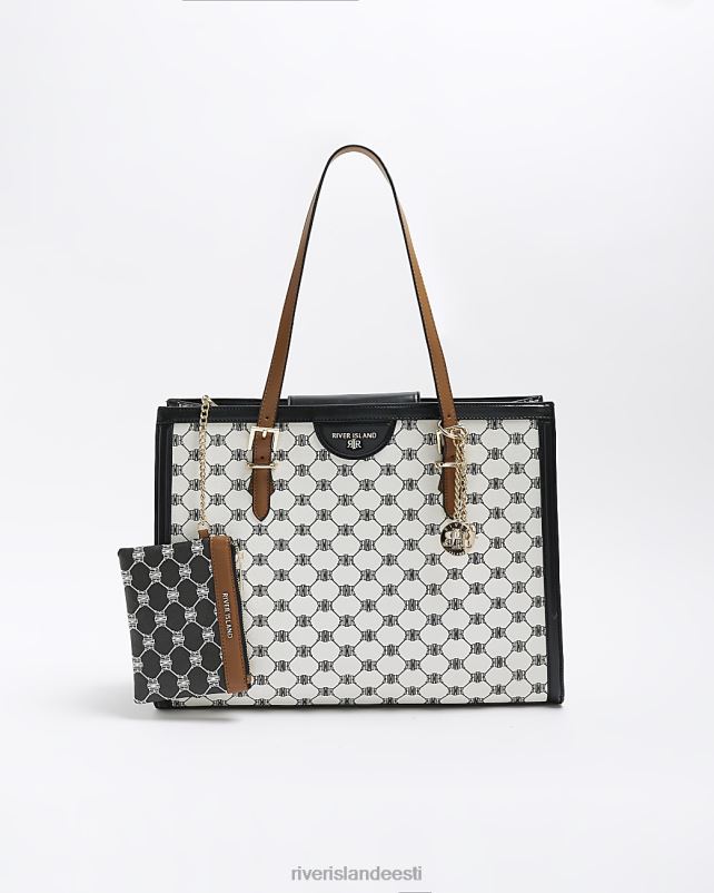 tarvikud valge naised River Island monogramm ostukott 44TLL3806