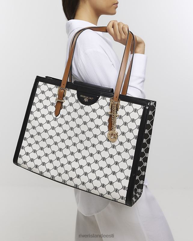 tarvikud valge naised River Island monogramm ostukott 44TLL3806