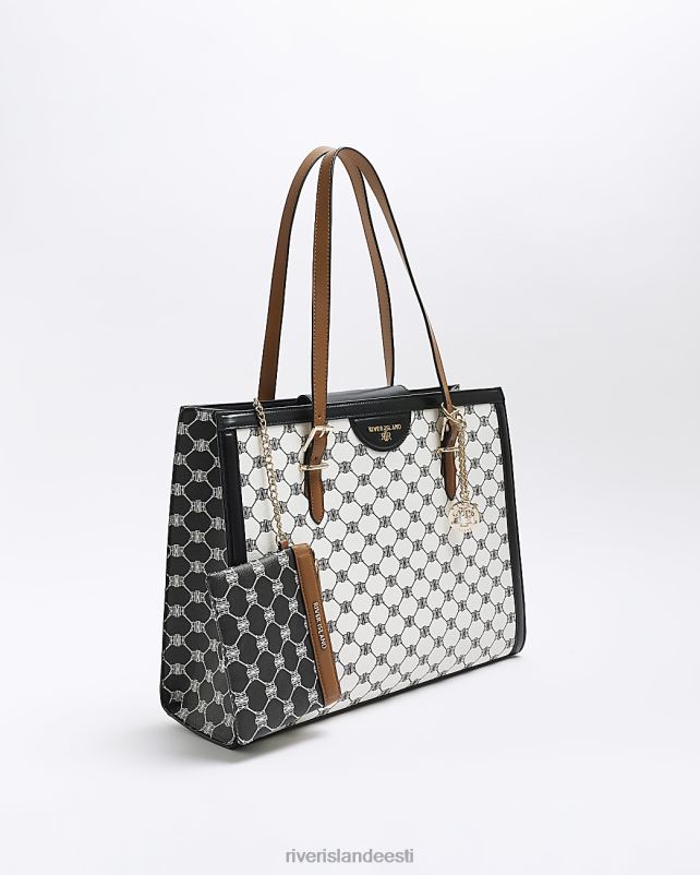 tarvikud valge naised River Island monogramm ostukott 44TLL3806