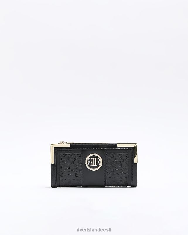 tarvikud must naised River Island reljeefne ri monogramm rahakott 44TLL4508