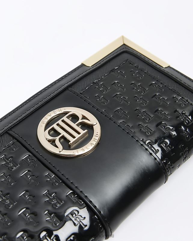 tarvikud must naised River Island reljeefne ri monogramm rahakott 44TLL4508