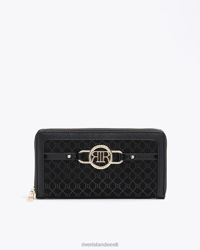 tarvikud must naised River Island ri monogramm rahakott 44TLL3876