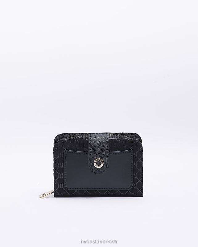 tarvikud must naised River Island ri monogramm rahakott 44TLL4839