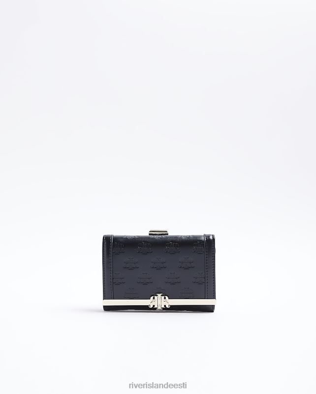 tarvikud must naised River Island ri monogramm reljeefne rahakott 44TLL4127
