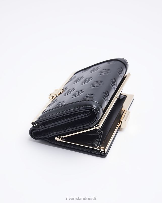 tarvikud must naised River Island ri monogramm reljeefne rahakott 44TLL4127