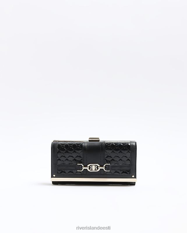 tarvikud must naised River Island tepitud klambriga rahakott 44TLL489