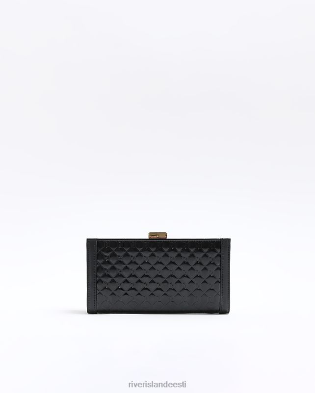 tarvikud must naised River Island tepitud klambriga rahakott 44TLL489