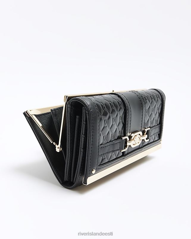 tarvikud must naised River Island tepitud klambriga rahakott 44TLL489