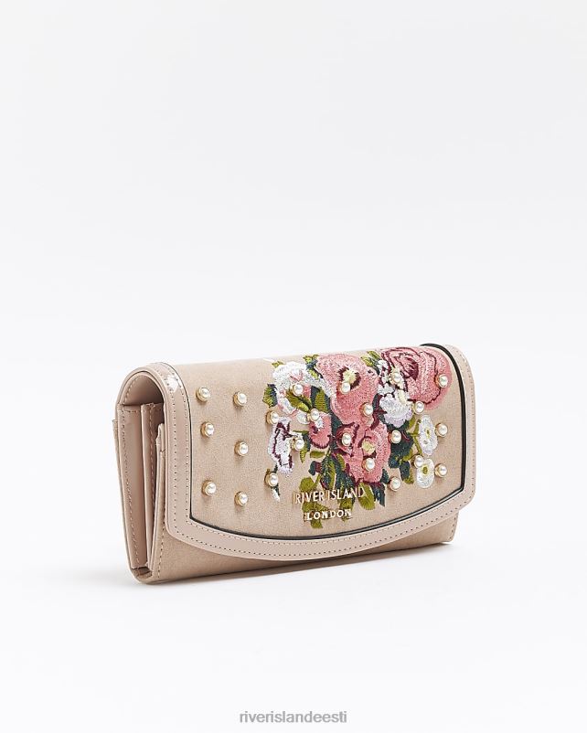 tarvikud roosa naised River Island lilledega tikitud rahakott 44TLL4469