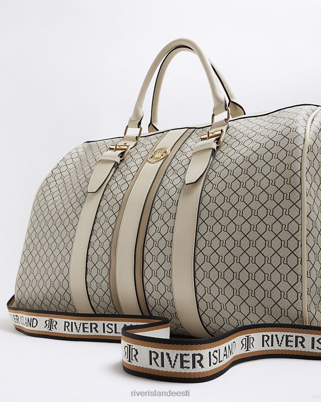 tarvikud beež naised River Island ri monogramm reisikott 44TLL3925