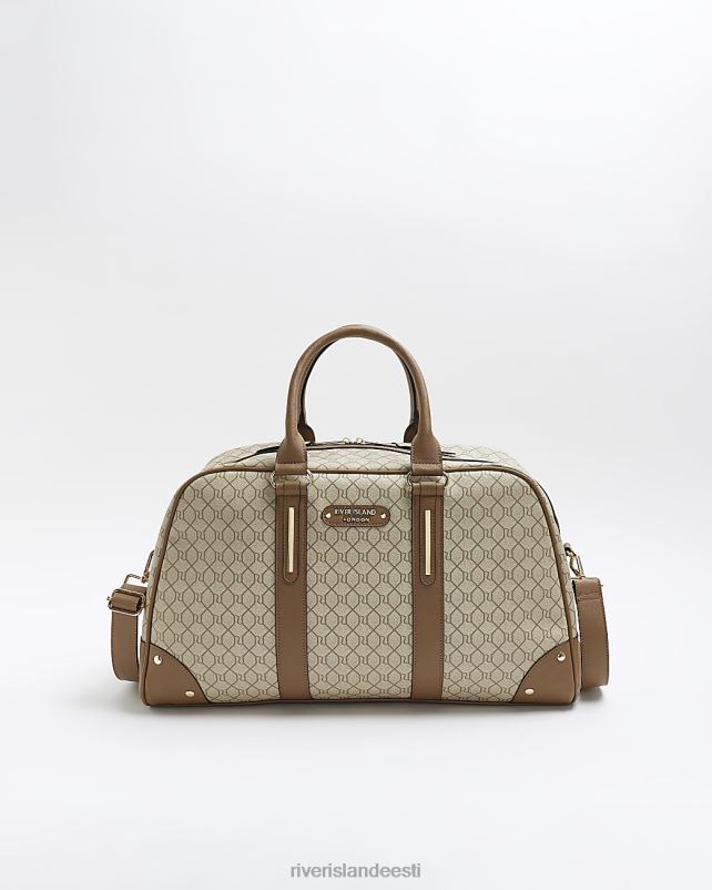 tarvikud beež naised River Island ri monogramm reisikott 44TLL4637