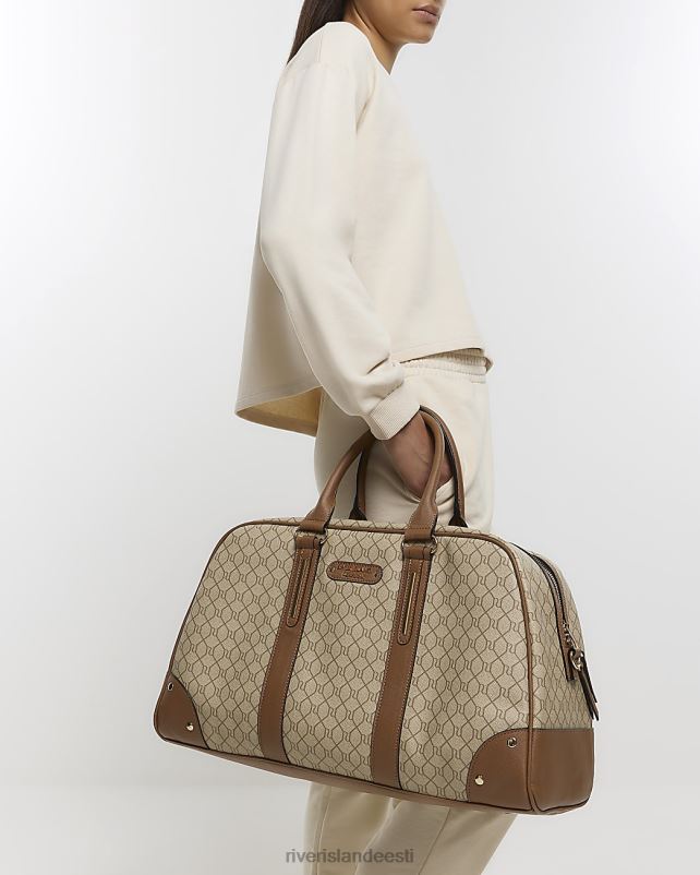 tarvikud beež naised River Island ri monogramm reisikott 44TLL4637