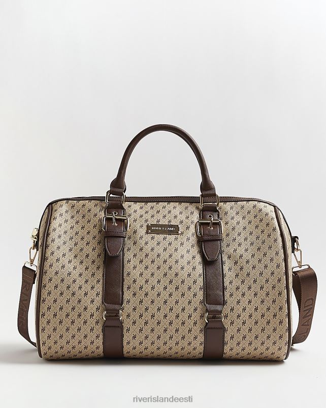 tarvikud beež naised River Island ri monogramm tünn reisikott 44TLL1286