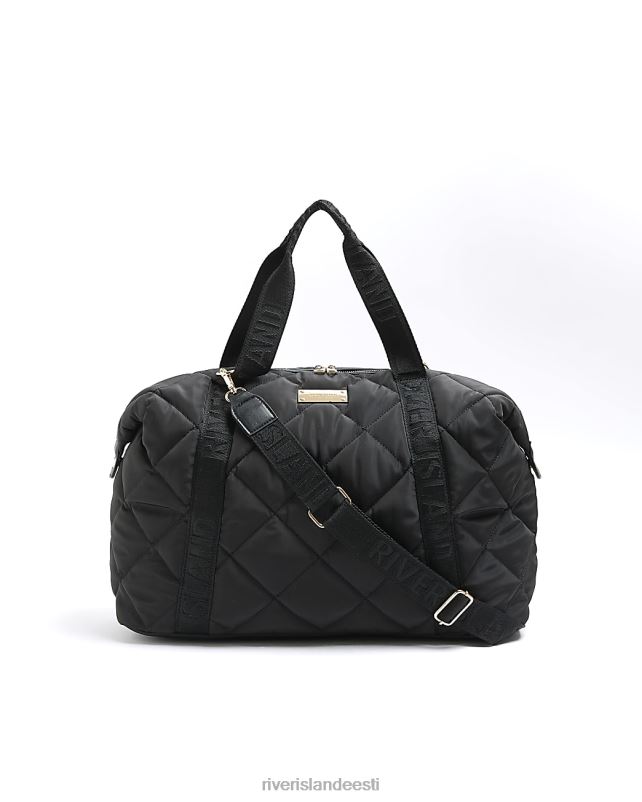 tarvikud must naised River Island tepitud vööga reisikott 44TLL4613