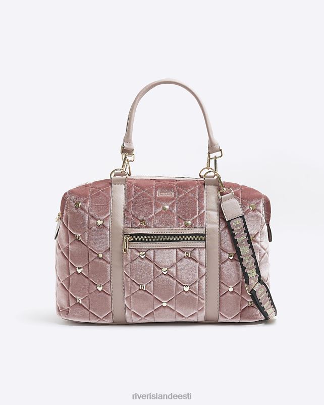 tarvikud roosa naised River Island sametist tepitud reisikott 44TLL4421