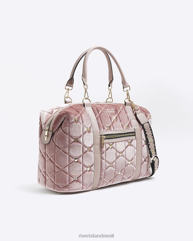 tarvikud roosa naised River Island sametist tepitud reisikott 44TLL4421