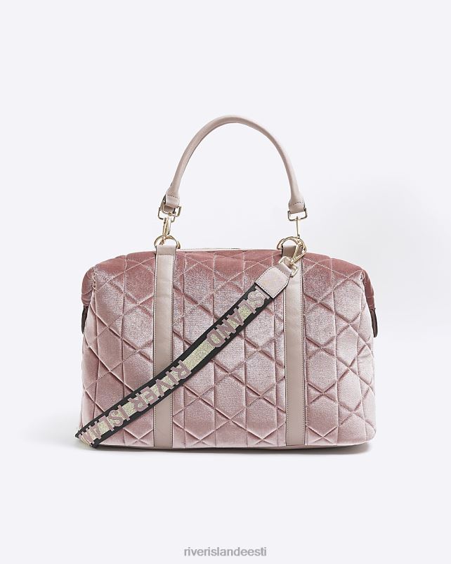 tarvikud roosa naised River Island sametist tepitud reisikott 44TLL4421