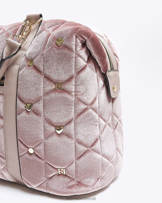 tarvikud roosa naised River Island sametist tepitud reisikott 44TLL4421