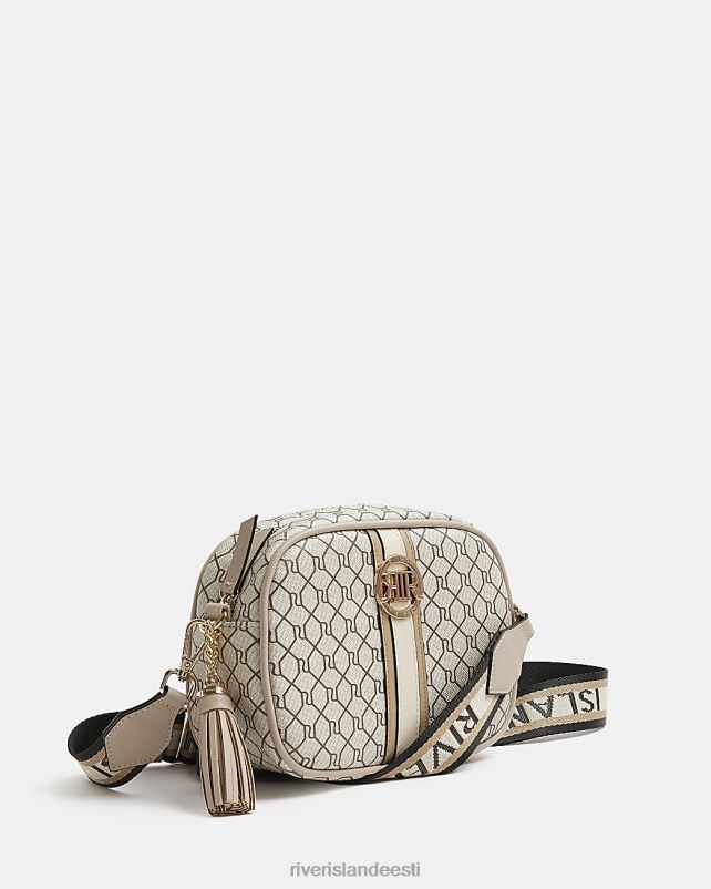 tarvikud beež naised River Island ri monogrammprindiga risti kehakott 44TLL933