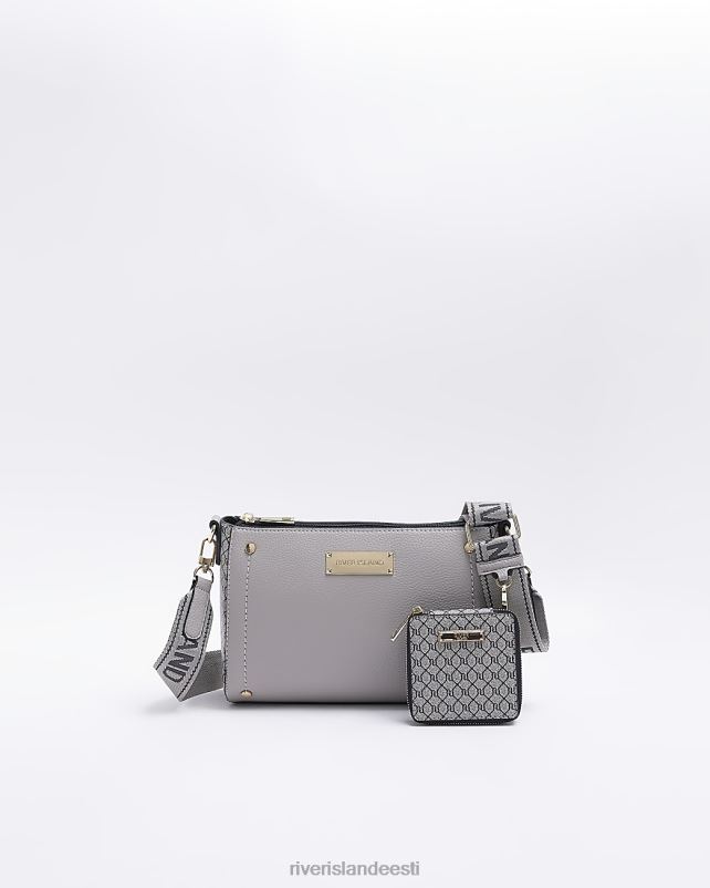 tarvikud hall naised River Island ri monogramm risti kehakott 44TLL970